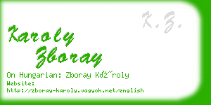 karoly zboray business card